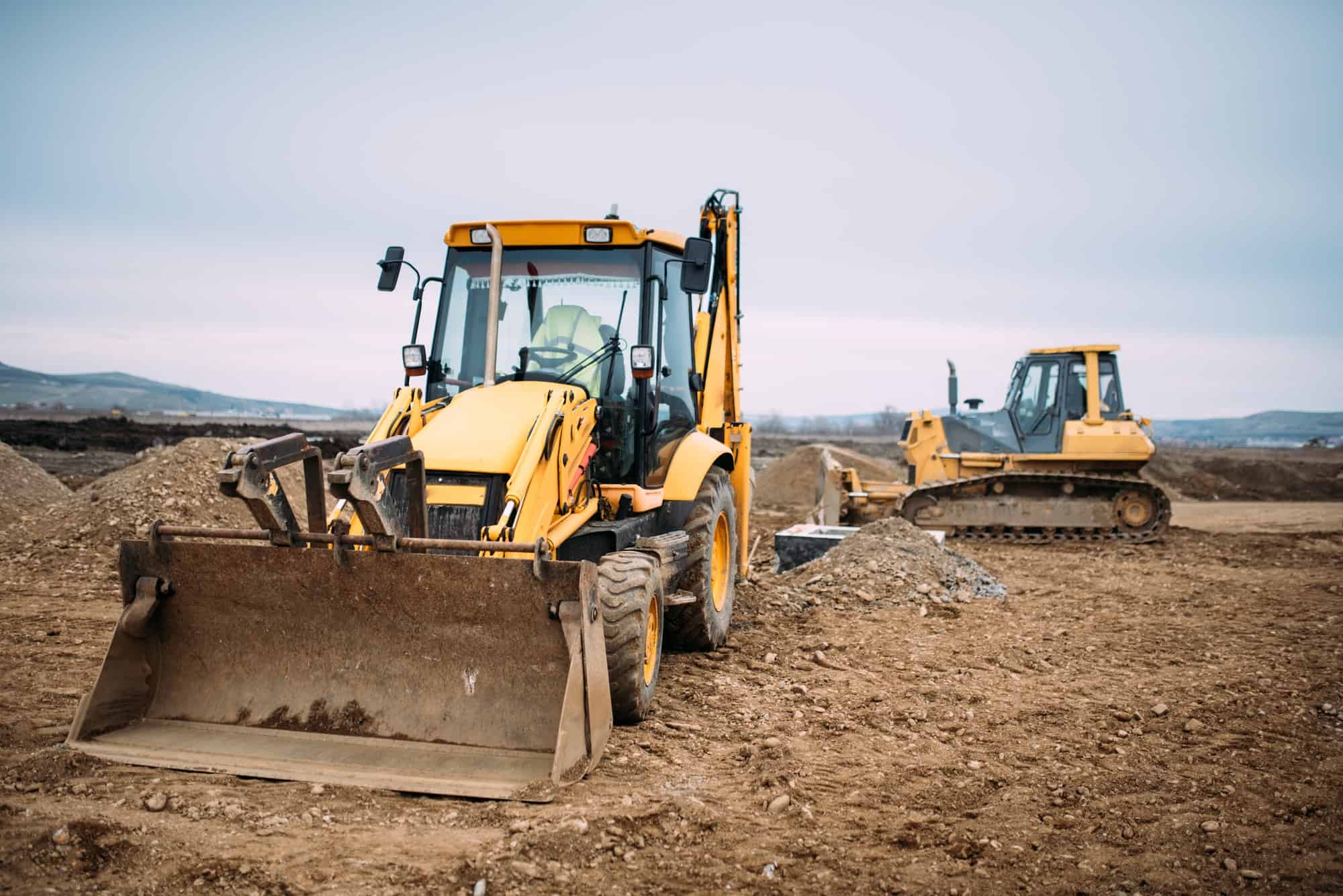 Industrial backhoe excavator loader